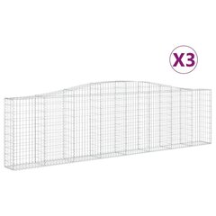 vidaXL kaarekujulised gabioonkorvid 3 tk, 400x30x100/120 cm, raud цена и информация | Заборы и принадлежности к ним | kaup24.ee