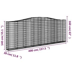 vidaXL kaarekujulised gabioonkorvid 4 tk, 400x30x140/160 cm, raud hind ja info | Aiad ja tarvikud | kaup24.ee