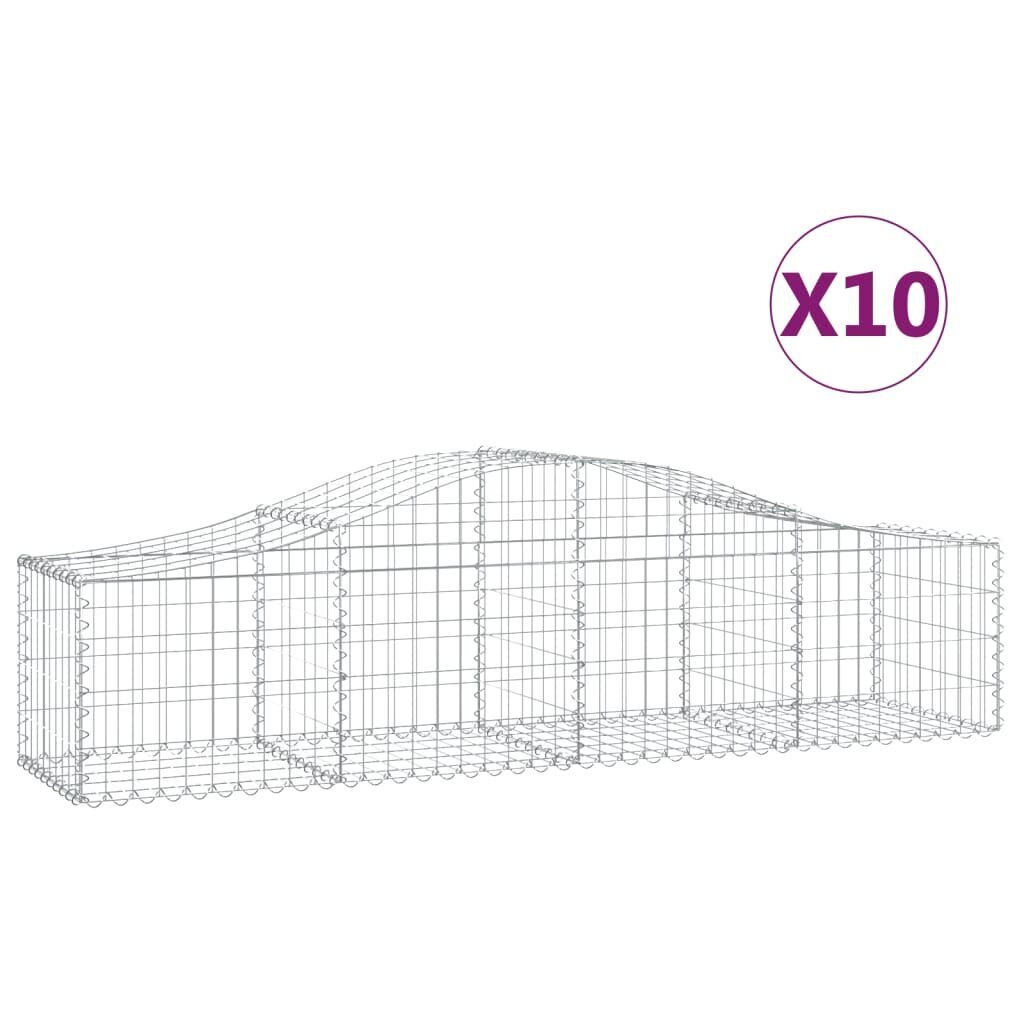 vidaXL kaarekujulised gabioonkorvid 10 tk, 200x50x40/60 cm, raud цена и информация | Aiad ja tarvikud | kaup24.ee