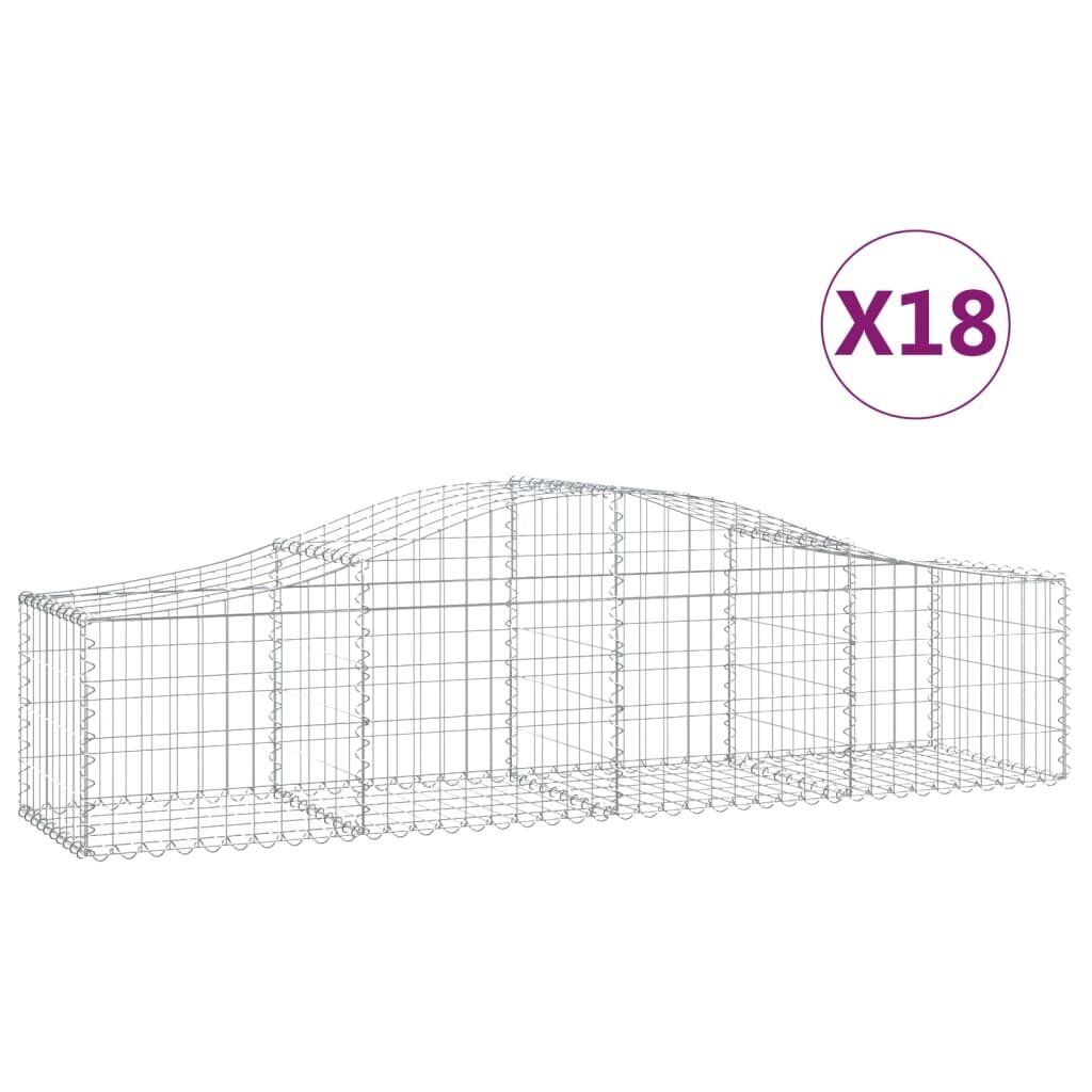 vidaXL kaarekujulised gabioonkorvid 18 tk, 200x50x40/60 cm, raud цена и информация | Aiad ja tarvikud | kaup24.ee