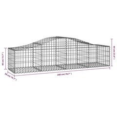 vidaXL kaarekujulised gabioonkorvid 18 tk, 200x50x40/60 cm, raud hind ja info | Aiad ja tarvikud | kaup24.ee
