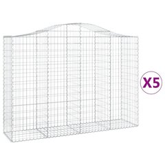 vidaXL kaarekujulised gabioonkorvid 5 tk, 200x50x140/160 cm, raud цена и информация | Заборы и принадлежности к ним | kaup24.ee