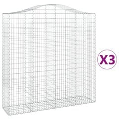 vidaXL kaarekujulised gabioonkorvid 3 tk, 200x50x200/220 cm, raud hind ja info | Aiad ja tarvikud | kaup24.ee