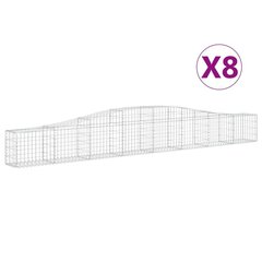 vidaXL kaarekujulised gabioonkorvid 8 tk, 400x30x40/60 cm, raud hind ja info | Aiad ja tarvikud | kaup24.ee