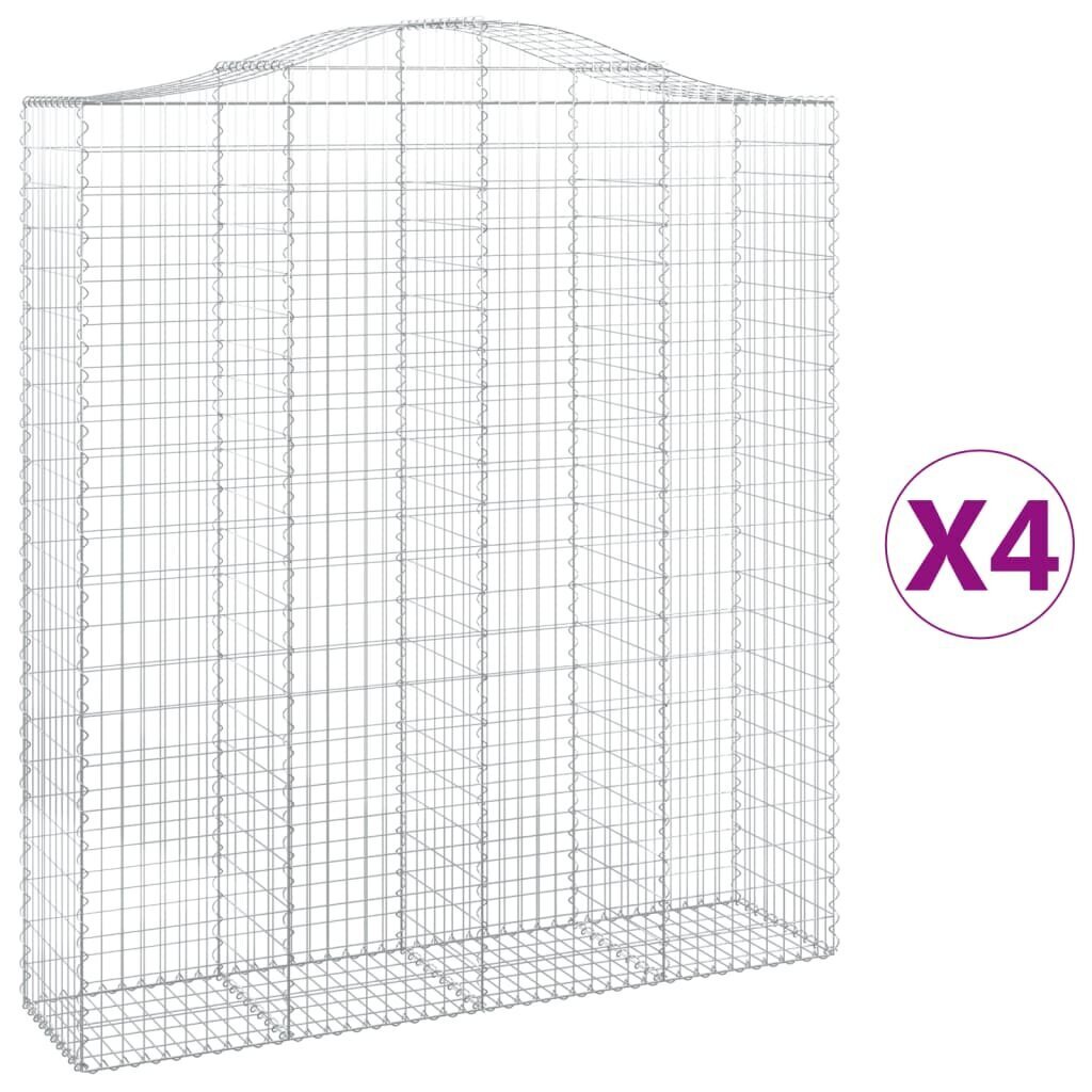 vidaXL kaarekujulised gabioonkorvid 4 tk, 200x50x220/240 cm, raud hind ja info | Aiad ja tarvikud | kaup24.ee