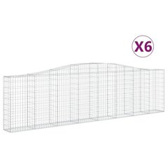 vidaXL kaarekujulised gabioonkorvid 6 tk, 400x30x100/120 cm, raud hind ja info | Aiad ja tarvikud | kaup24.ee