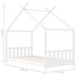 vidaXL lastevoodi raam valge, männipuit, 70 x 140 cm hind ja info | Lastevoodid | kaup24.ee
