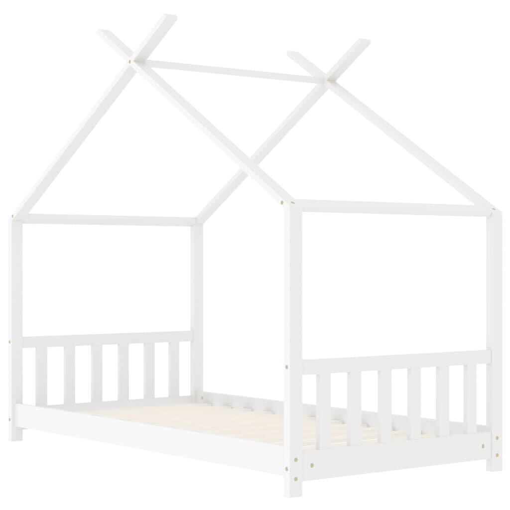 vidaXL lastevoodi raam valge, männipuit, 70 x 140 cm hind ja info | Lastevoodid | kaup24.ee