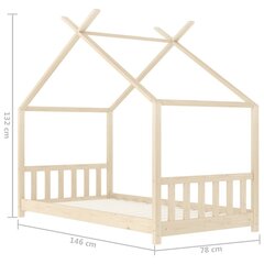 vidaXL lastevoodi raam, männipuit, 70 x 140 cm hind ja info | Lastevoodid | kaup24.ee