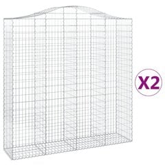 vidaXL kaarekujulised gabioonkorvid 2 tk, 200x50x200/220 cm, raud hind ja info | Aiad ja tarvikud | kaup24.ee