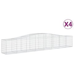 vidaXL kaarekujulised gabioonkorvid 4 tk, 400x50x60/80 cm, raud hind ja info | Aiad ja tarvikud | kaup24.ee