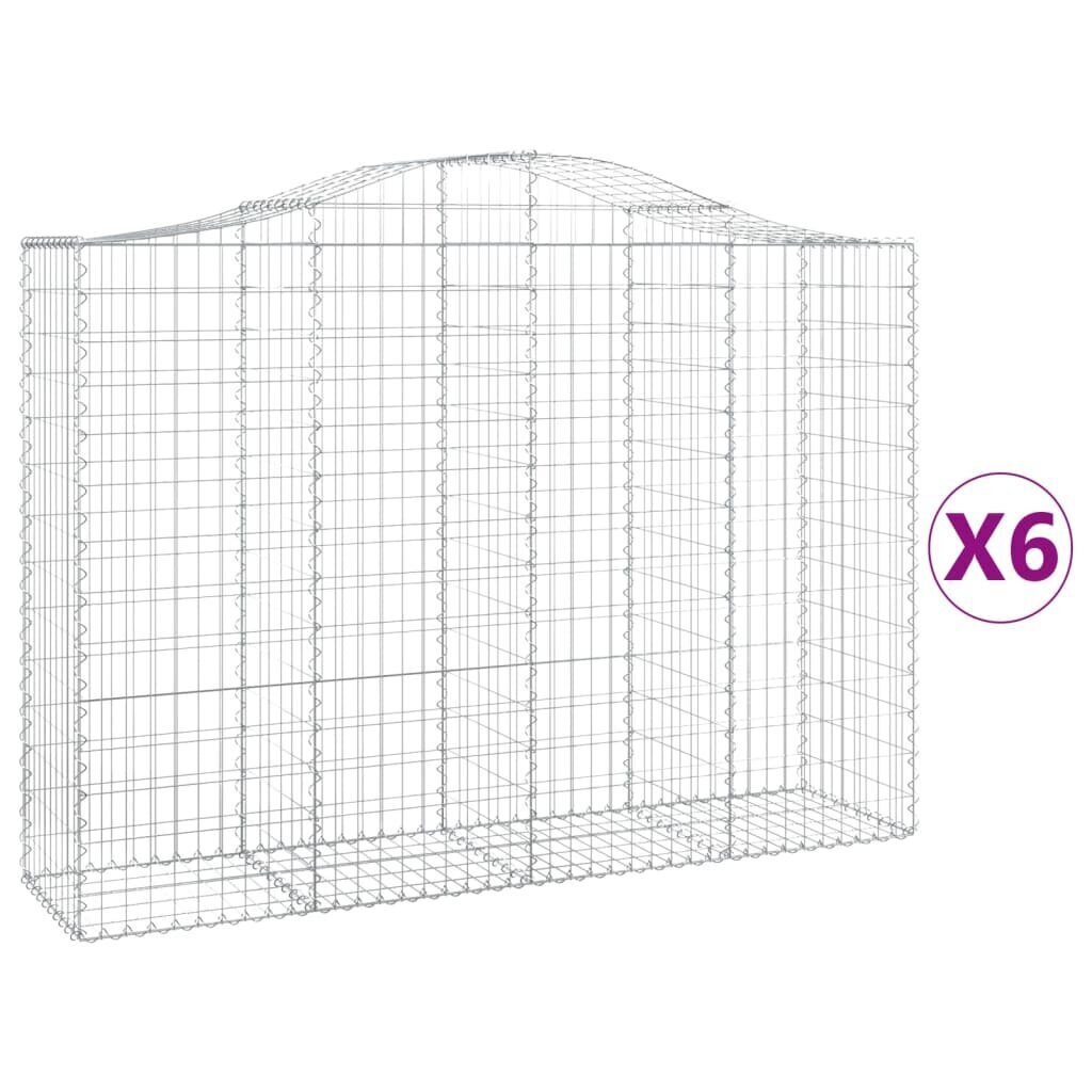 vidaXL kaarekujulised gabioonkorvid 6 tk, 200x50x140/160 cm, raud hind ja info | Aiad ja tarvikud | kaup24.ee