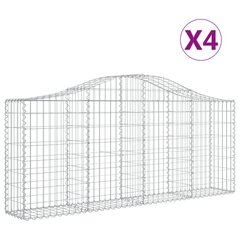 vidaXL kaarekujulised gabioonkorvid 4 tk, 200x30x80/100 cm, raud hind ja info | Aiad ja tarvikud | kaup24.ee