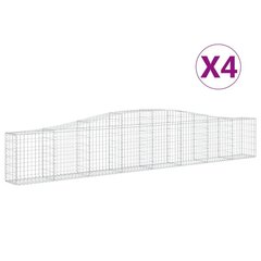 vidaXL kaarekujulised gabioonkorvid 4 tk, 400x30x60/80 cm, raud цена и информация | Заборы и принадлежности к ним | kaup24.ee