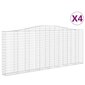 vidaXL kaarekujulised gabioonkorvid 4 tk, 400x30x160/180 cm, raud цена и информация | Aiad ja tarvikud | kaup24.ee