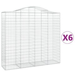 vidaXL kaarekujulised gabioonkorvid 6 tk, 200x50x180/200 cm, raud hind ja info | Aiad ja tarvikud | kaup24.ee