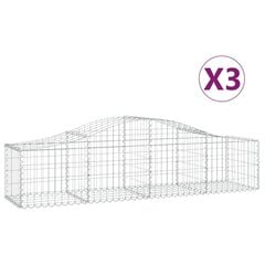 vidaXL kaarekujulised gabioonkorvid 3 tk, 200x50x40/60 cm, raud hind ja info | Aiad ja tarvikud | kaup24.ee