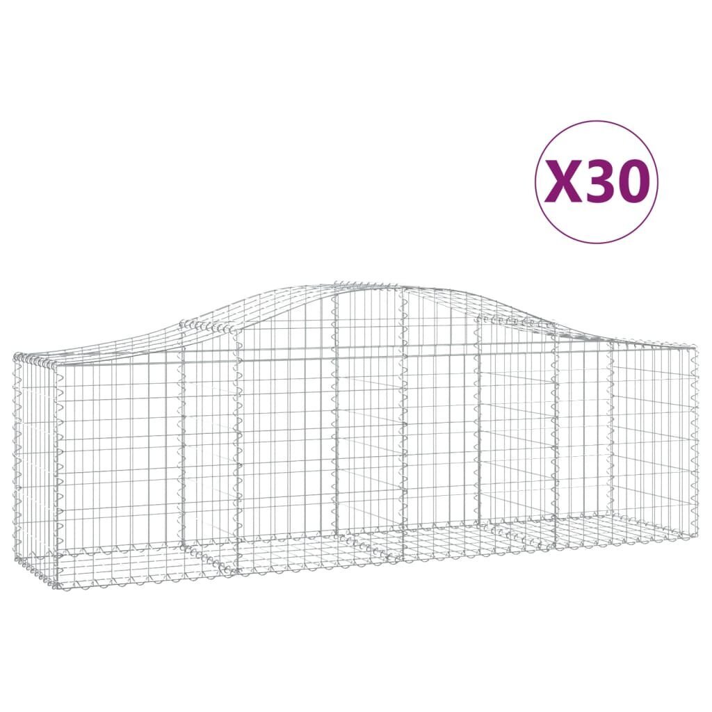 vidaXL kaarekujulised gabioonkorvid 30 tk, 200x50x60/80 cm, raud hind ja info | Aiad ja tarvikud | kaup24.ee