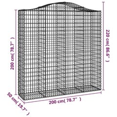 vidaXL kaarekujulised gabioonkorvid 5 tk, 200x50x200/220 cm, raud hind ja info | Aiad ja tarvikud | kaup24.ee