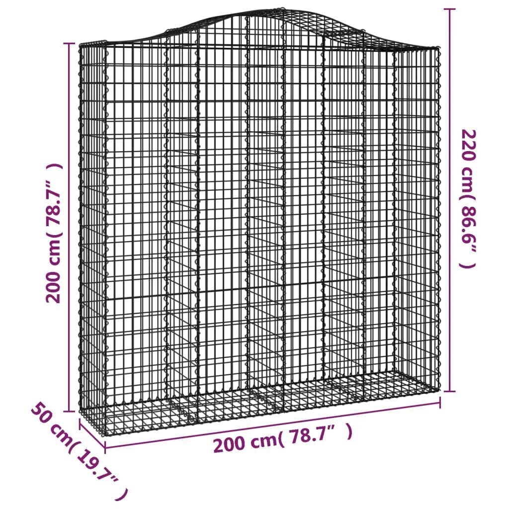 vidaXL kaarekujulised gabioonkorvid 5 tk, 200x50x200/220 cm, raud hind ja info | Aiad ja tarvikud | kaup24.ee