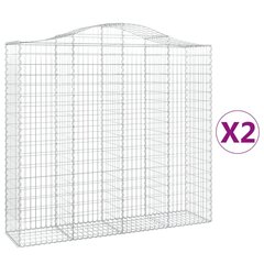 vidaXL kaarekujulised gabioonkorvid 2 tk, 200x50x180/200 cm, raud hind ja info | Aiad ja tarvikud | kaup24.ee
