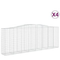 vidaXL kaarekujulised gabioonkorvid 4 tk, 400x50x140/160 cm, raud цена и информация | Заборы и принадлежности к ним | kaup24.ee