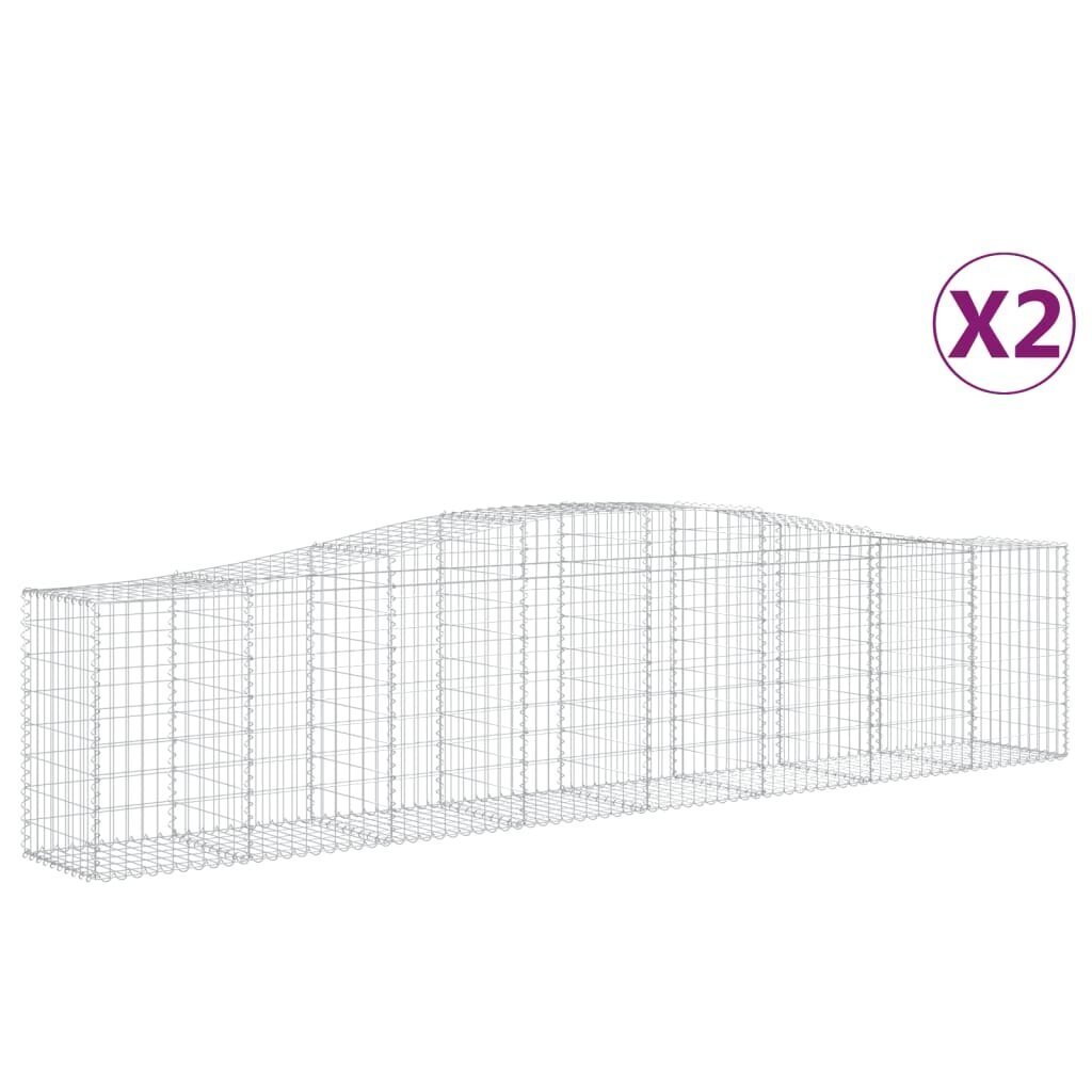 vidaXL kaarekujulised gabioonkorvid 2 tk, 400x50x80/100 cm, raud цена и информация | Aiad ja tarvikud | kaup24.ee