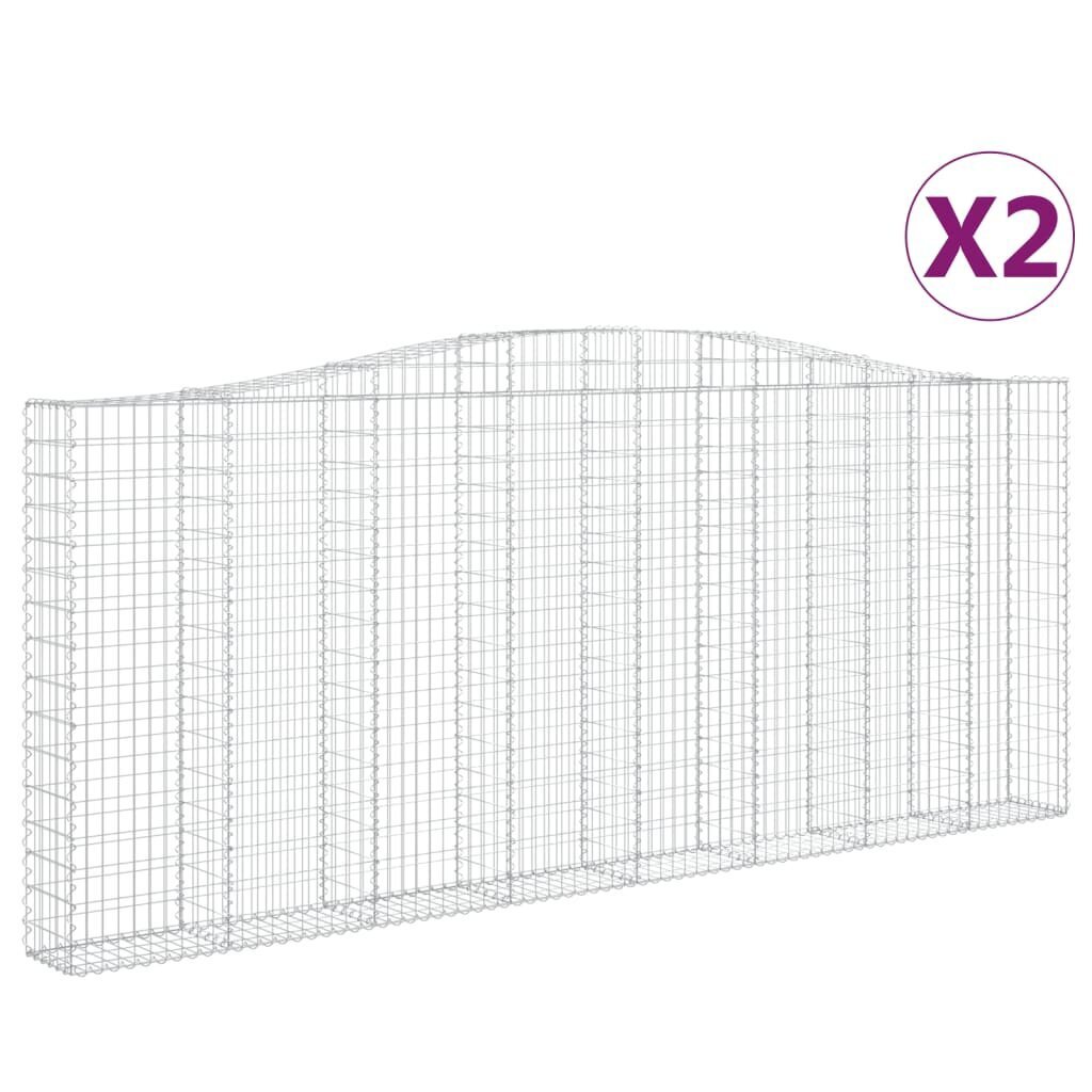 vidaXL kaarekujulised gabioonkorvid 2 tk, 400x30x160/180 cm, raud hind ja info | Aiad ja tarvikud | kaup24.ee