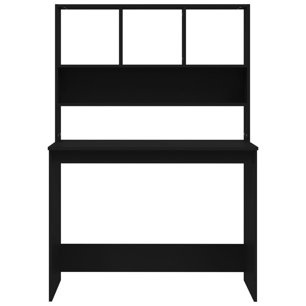 vidaXL riiulitega kirjutuslaud, must, 102 x 45 x 148 cm tehispuit hind ja info | Arvutilauad, kirjutuslauad | kaup24.ee
