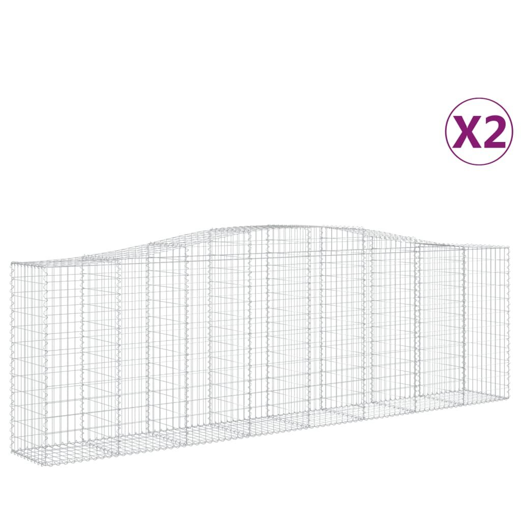 vidaXL kaarekujulised gabioonkorvid 2 tk, 400x50x120/140 cm, raud hind ja info | Aiad ja tarvikud | kaup24.ee