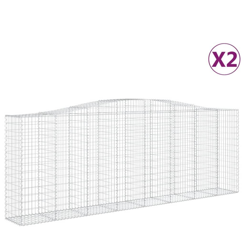 vidaXL kaarekujulised gabioonkorvid 2 tk, 400x50x140/160 cm, raud цена и информация | Aiad ja tarvikud | kaup24.ee