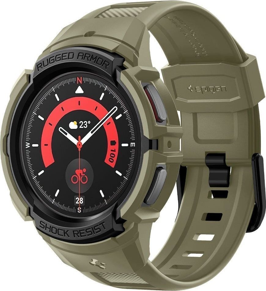 Spigen Rugged Armor Pro Samsung Galaxy Watch 5 Pro (45mm), Vintage Khaki цена и информация | Nutikellade ja nutivõrude tarvikud | kaup24.ee