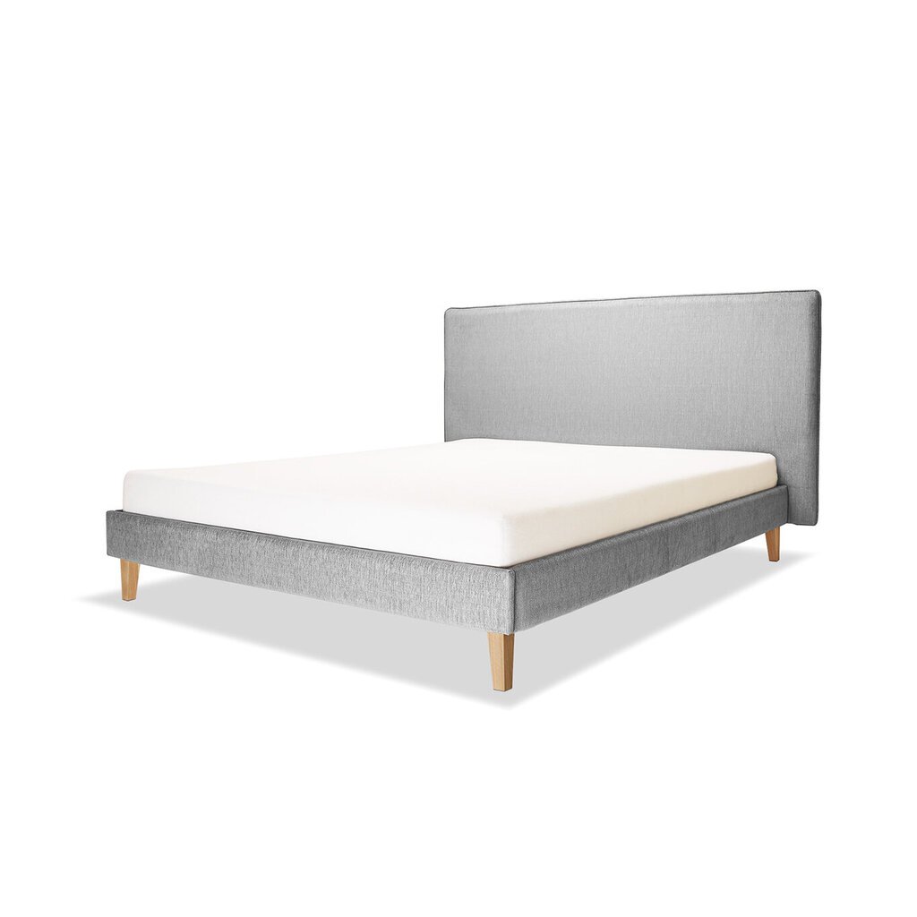 Polsterdatud voodi Slim, 200x200, helehall цена и информация | Voodid | kaup24.ee