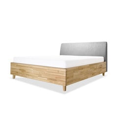 Дубовая кровать с ящиком для хранения Con, 180x200, светло-серый цена и информация | Кровати | kaup24.ee