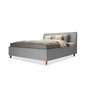 Polsterdatud voodi koos panipaigaga Con, 200x200, helehall цена и информация | Voodid | kaup24.ee