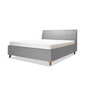Polsterdatud voodi koos panipaigaga Con, 200x200, helehall цена и информация | Voodid | kaup24.ee
