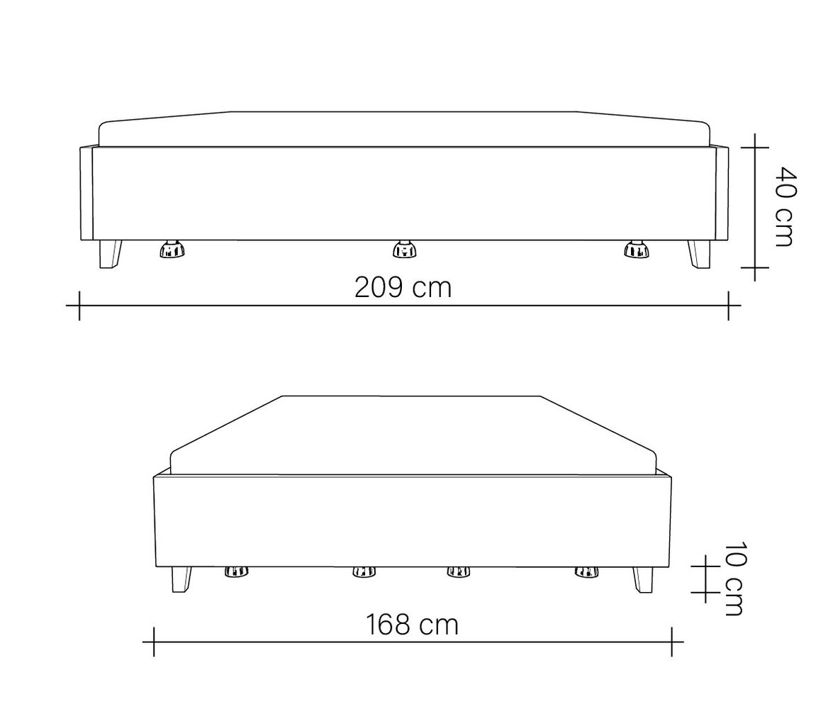 Polsterdatud voodi koos panipaigaga Flat, 160x200, beež hind ja info | Voodid | kaup24.ee