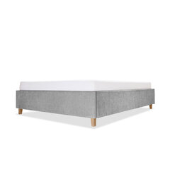 Кровать с обивкой с ящиком для хранения Flat, 180x200, светло-серый цена и информация | Кровати | kaup24.ee
