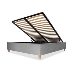 Кровать с обивкой с ящиком для хранения Flat, 180x200, светло-серый цена и информация | Кровати | kaup24.ee