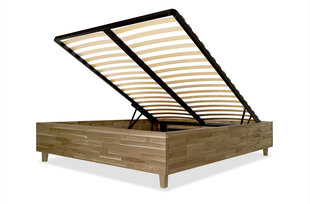Дубовая кровать с ящиком для хранения Flat, 140x200, Rustic цена и информация | Кровати | kaup24.ee