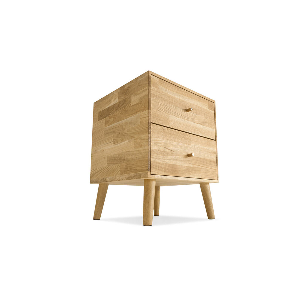 Tammepuidust laud Cube No. 2, Natural Oil-wax, kuldne käepide hind ja info | Öökapid | kaup24.ee