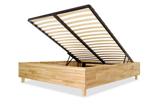 Дубовая кровать с ящиком для хранения Flat, 180x200, Natural Oil-wax цена и информация | Кровати | kaup24.ee