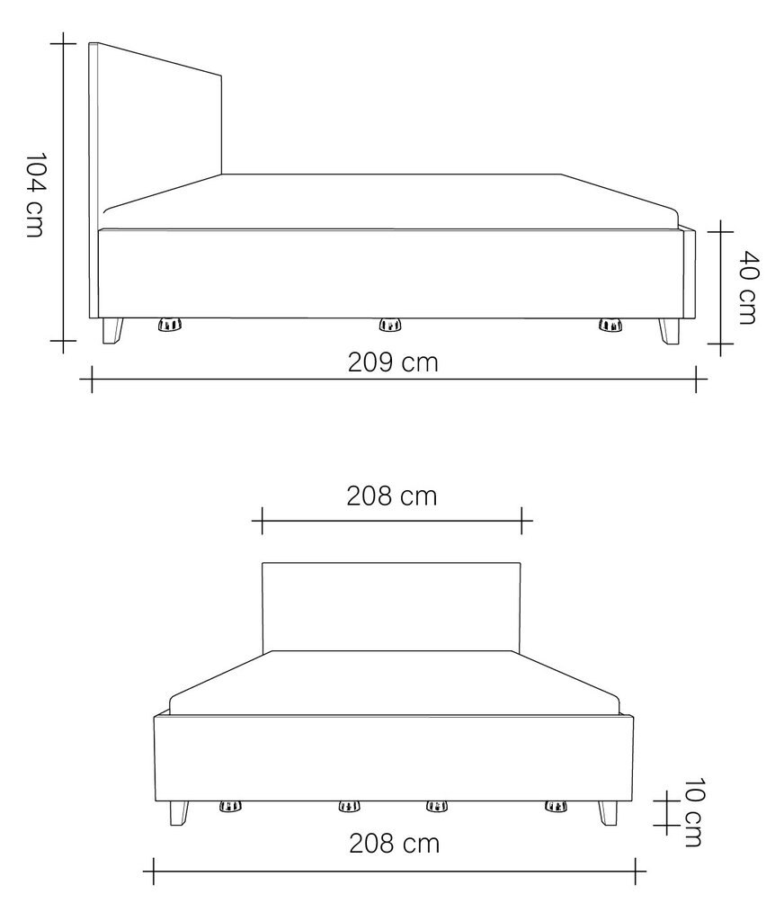 Tammepuidust sahtliga voodi Ol.WOOD, 200x200, Belgium grey цена и информация | Voodid | kaup24.ee