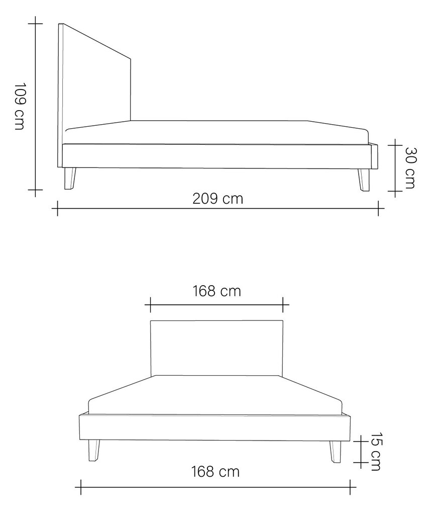 Tammepuidust voodi Ol.WOOD, 160x200, Belgium grey цена и информация | Voodid | kaup24.ee