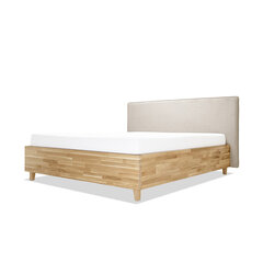 Дубовая кровать с ящиком для хранения Slim, 200x200, светло-серый цена и информация | Кровати | kaup24.ee