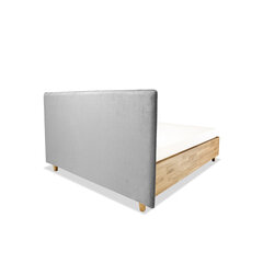 Дубовая кровать с ящиком для хранения Slim, 140x200, светло-серый цена и информация | Кровати | kaup24.ee