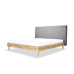 Дубовая кровать Slim, 140x200, серый цена и информация | Кровати | kaup24.ee