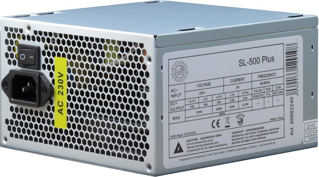 Inter-Tech SL-500 Plus (88882140) цена и информация | Toiteplokid (PSU) | kaup24.ee