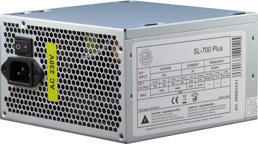 Inter-Tech SL-700 Plus 700W (88882141) hind ja info | Toiteplokid (PSU) | kaup24.ee