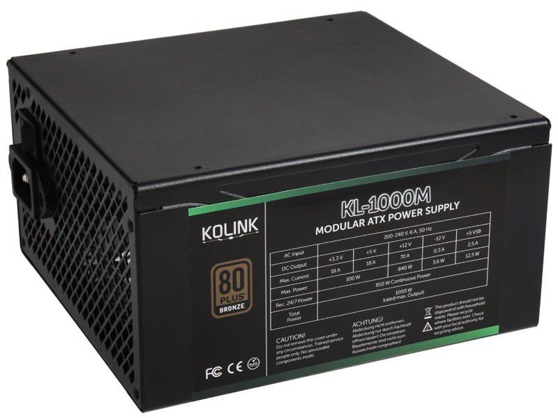 Kolink KL-1000M 1000W цена и информация | Toiteplokid (PSU) | kaup24.ee